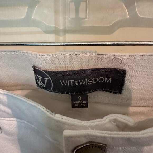 Wit & Wisdom Absolution Jeans High Rise Ankle Skimmer Optic White Denim Size 8 - Picture 1 of 4
